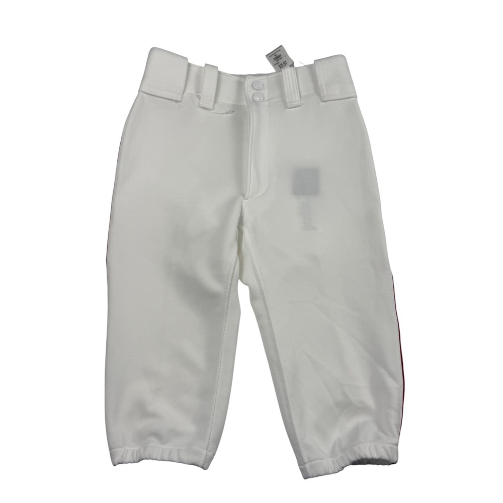 Mizuno Baseball Pants Kids Youth Medium 24-26 Select Piped Knicker White Red NEW